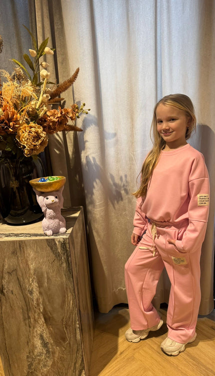 2 Delige Set Comfy Life Isn't Perfect Kids Roze