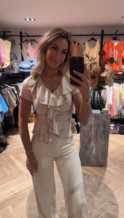 Ruffle Top Champagne