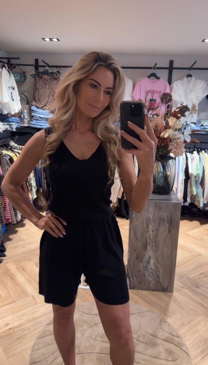2 Delige Lurex Set Zwart