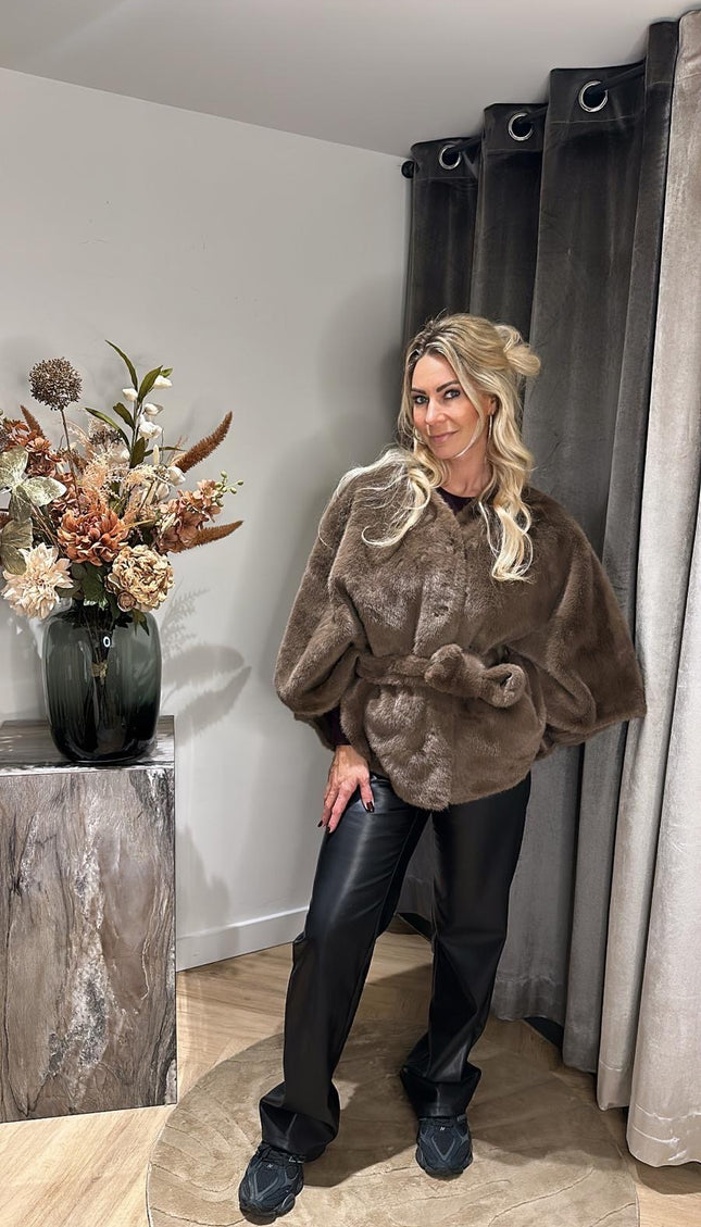 Poncho Furry Deluxe Taupe
