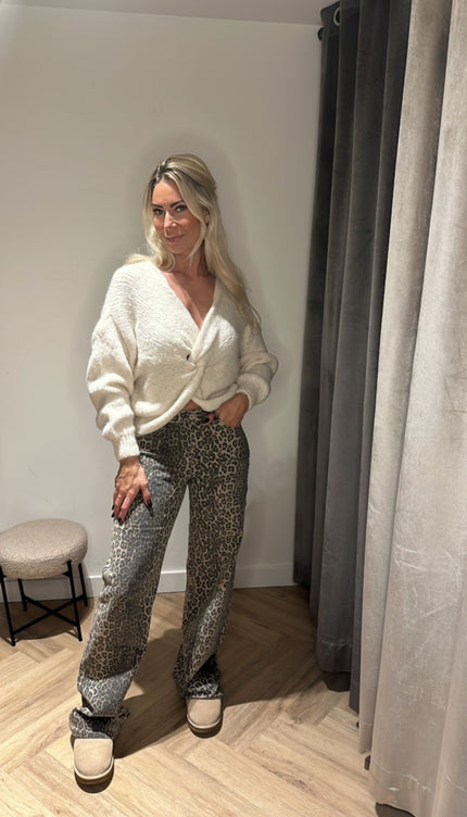 Leopard Wide Leg Jeans