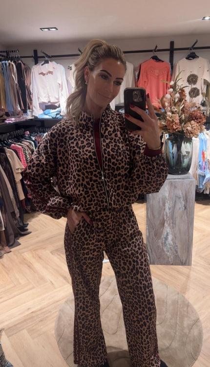 2 Delige Set Leopard Bordeaux Stripes
