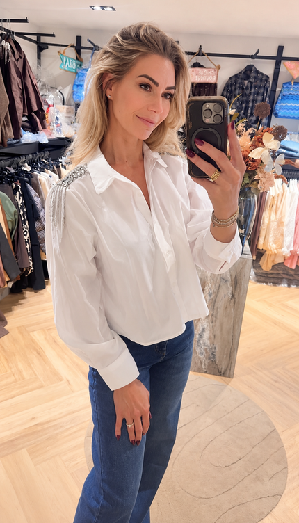 Diamond Shoulder blouse – Wit