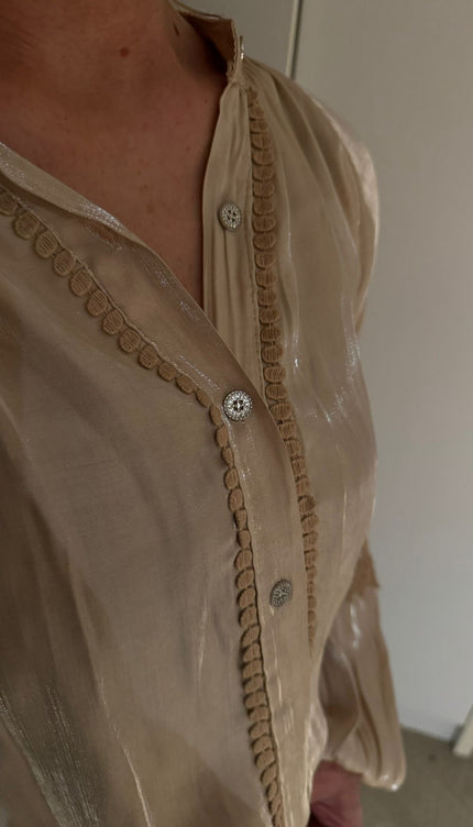 Blouse Metallic Beige