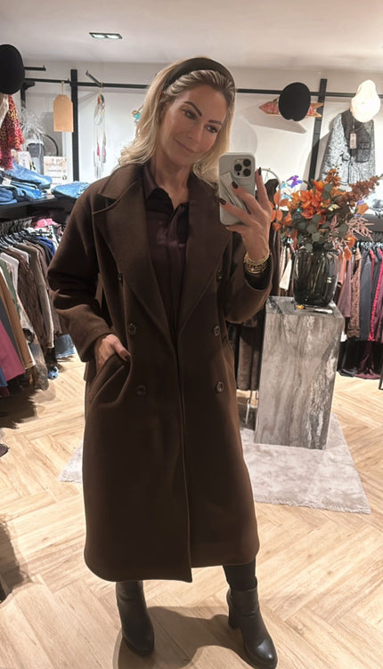 Mantel Jas Chocolade Bruin