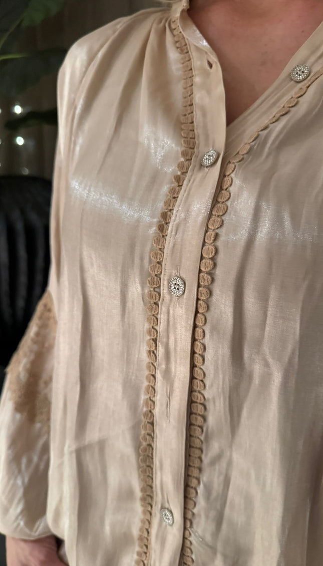 Blouse Metallic Beige