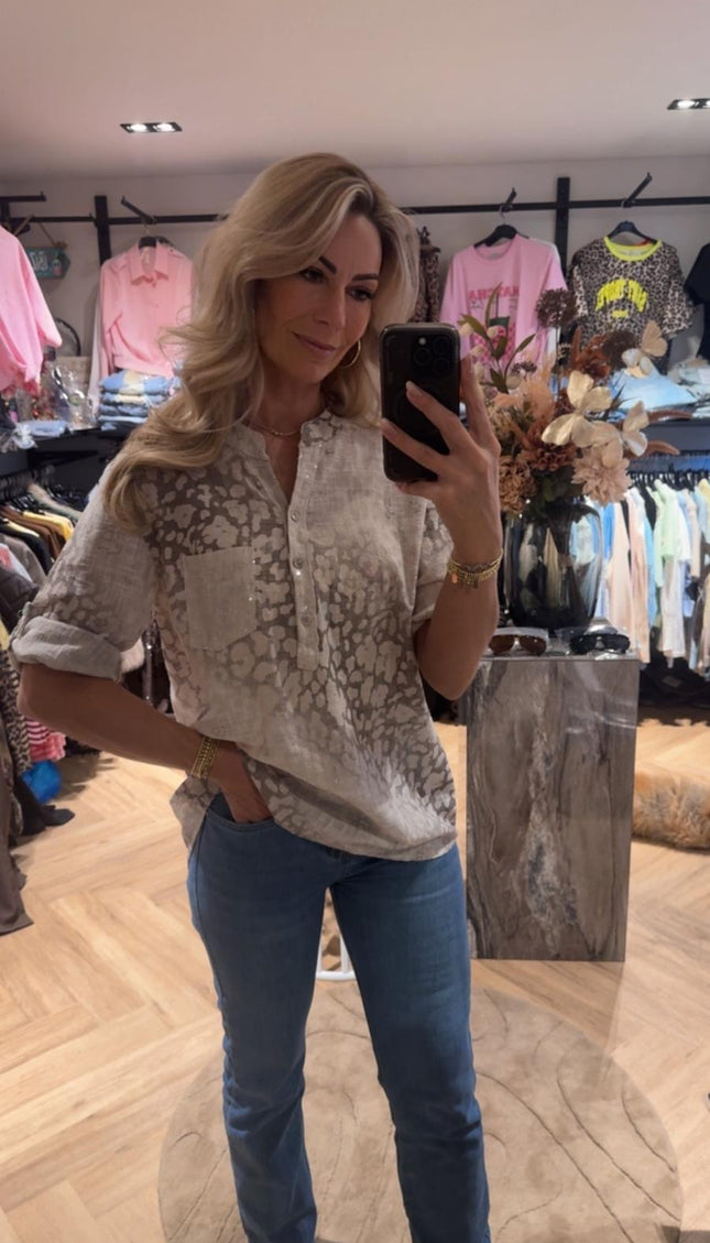 Blouse Leopard Beige