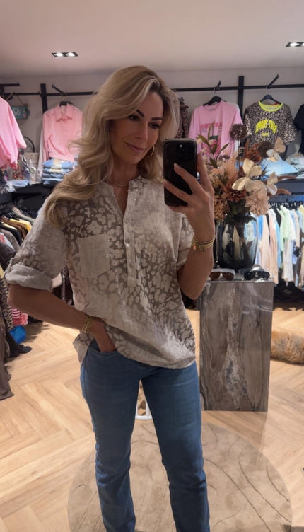 Blouse Leopard Beige