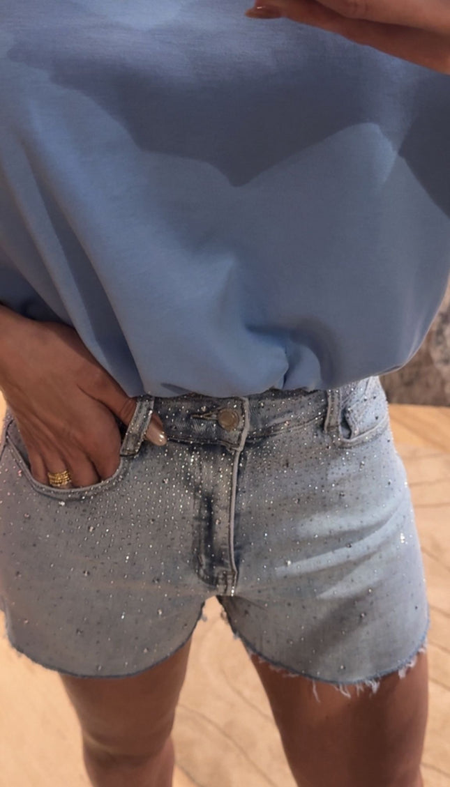 Denim Shorts All Diamond Laulia