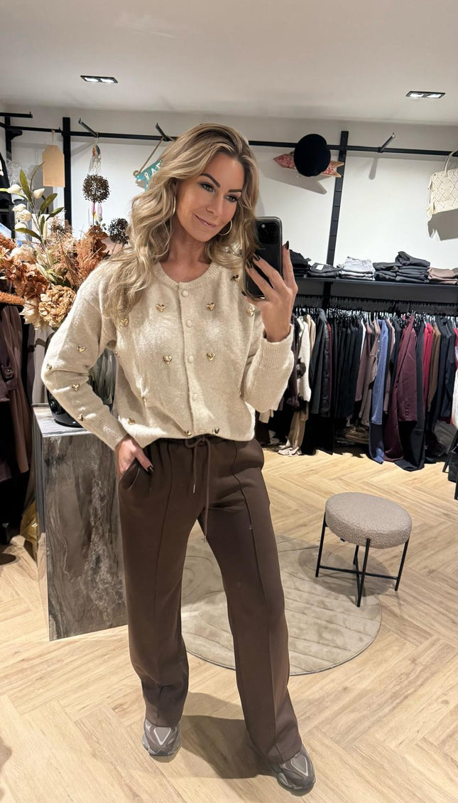 Vest Heart Studs Beige