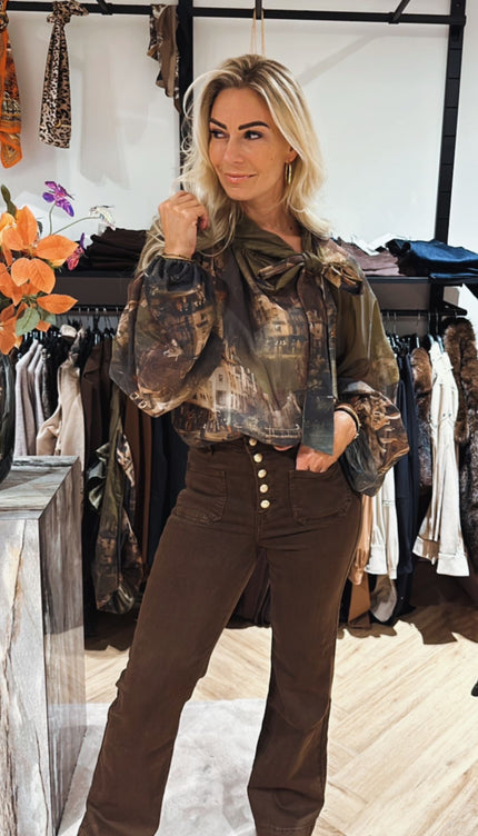 Blouse Bow City Line