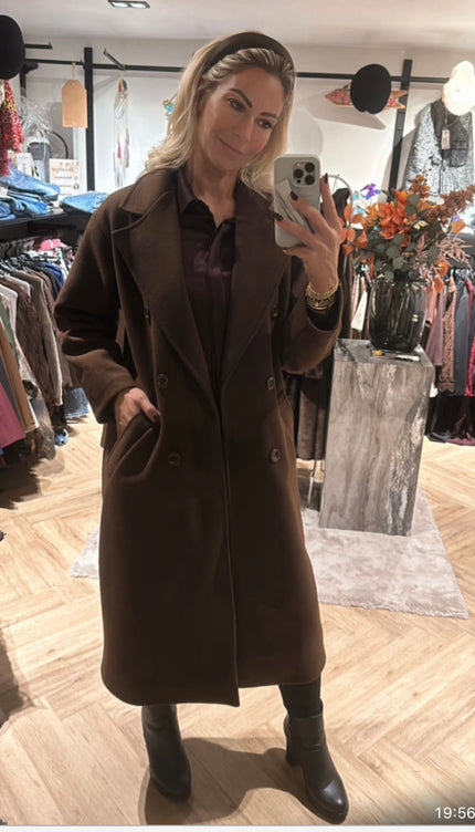 Mantel Jas Chocolade Bruin