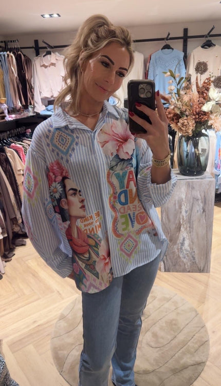 Blouse Frida Stripes Baby Blue