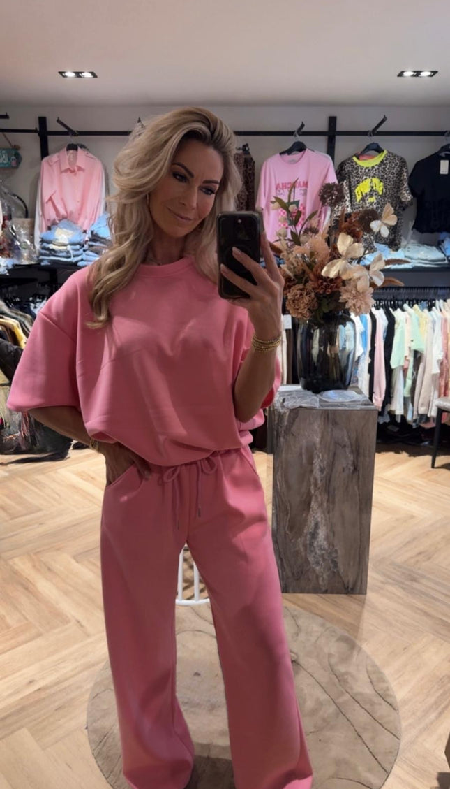 2 Delige Setje Comfy Cropped Roze