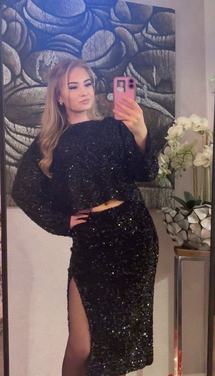 2 Delige Set AMBIKA Glitter And Glam Zwart