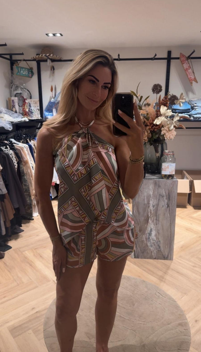 2-Delige Set Halter Aztec Print