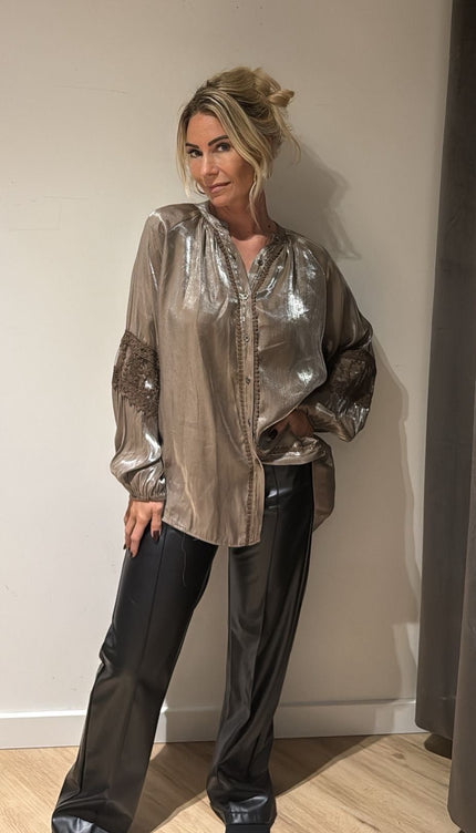 Pu Pantalon Shiny Zwart