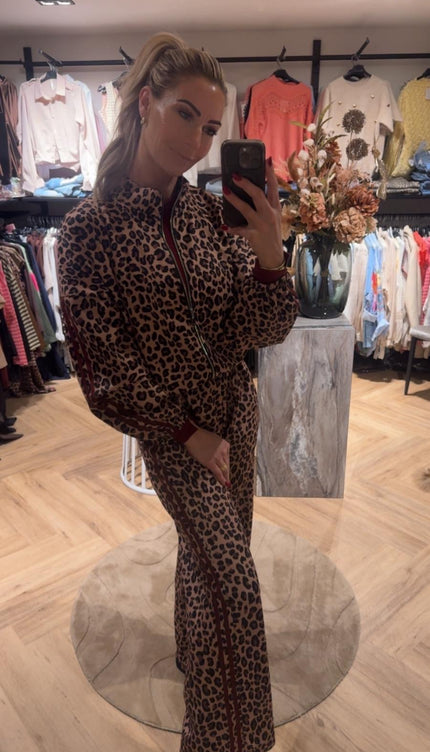 2 Delige Set Leopard Bordeaux Stripes
