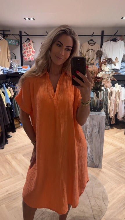 Jurk Mousseline Oranje