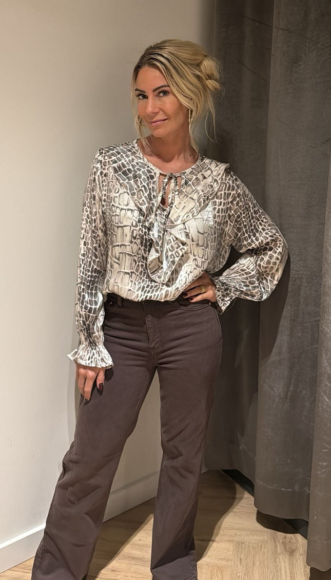 Queen Hearts Jeans Choco Wide Leg