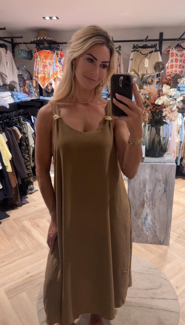 Jurk One Size Prsilala khaki olijfgroen