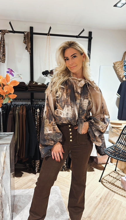 Blouse Bow City Love