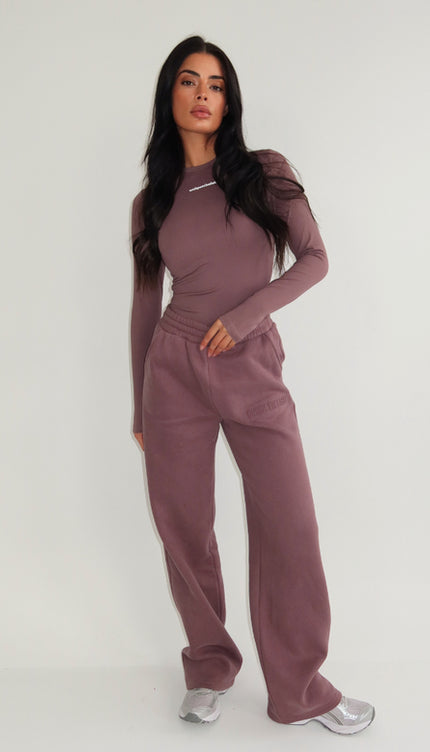 NYLA WIDE LEG JOGGER - MUSHROOM